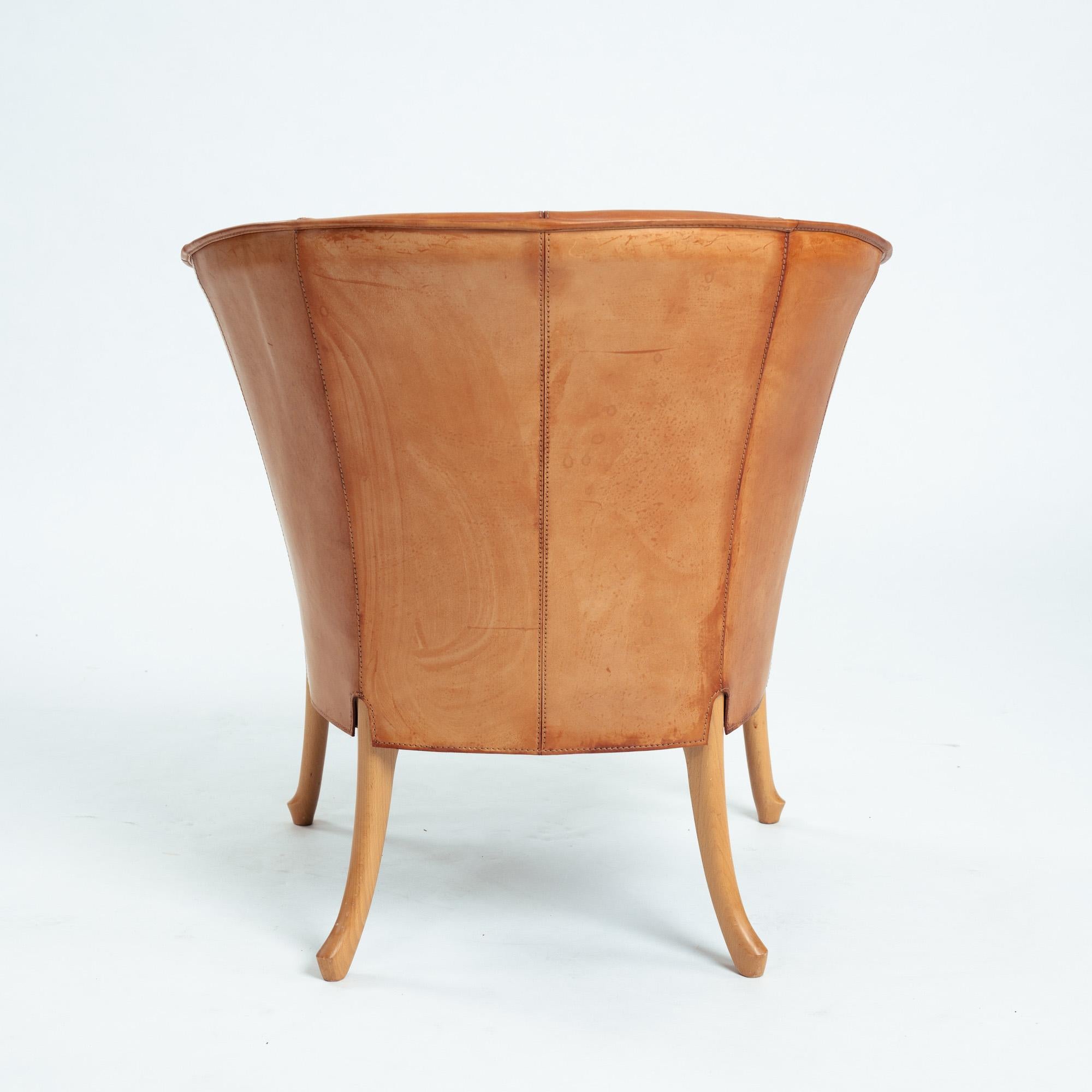 Giorgetti Progetti 63230 Sattellederstühle aus Buche, 2er-Set, Italien 1980er im Angebot 4