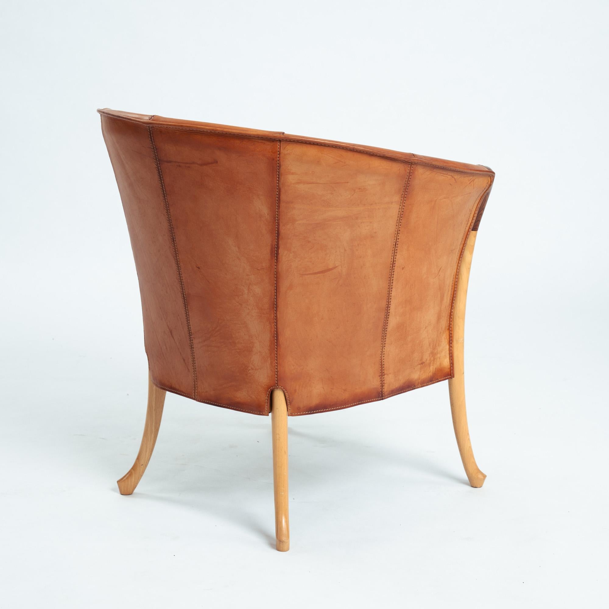 Giorgetti Progetti 63230 Sattellederstühle aus Buche, 2er-Set, Italien 1980er (Ende des 20. Jahrhunderts) im Angebot