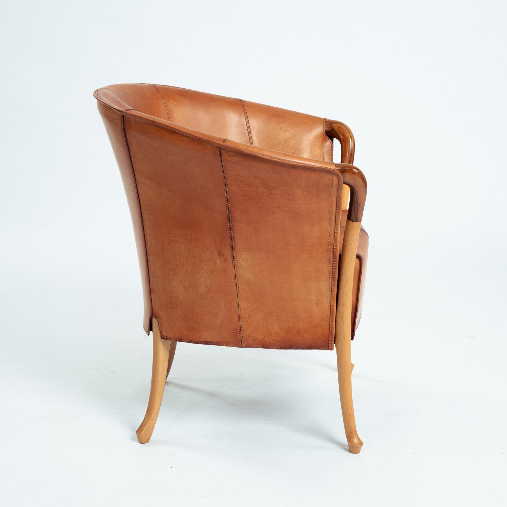 Giorgetti Progetti 63230 Sattellederstühle aus Buche, 2er-Set, Italien 1980er im Angebot 2