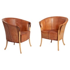 Giorgetti Progetti 63230 sedie in pelle di faggio, set di 2, Italia anni '80