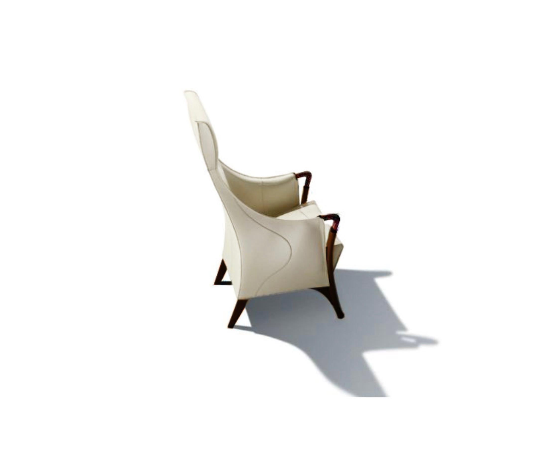 Modern Giorgetti Progetti Highback Leather Armchair Designed by Centro Ricerche Set of  For Sale