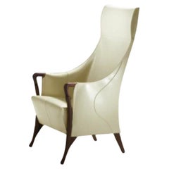 Giorgetti Progetti Highback Leather Armchair Designed by Centro Ricerche Set of 