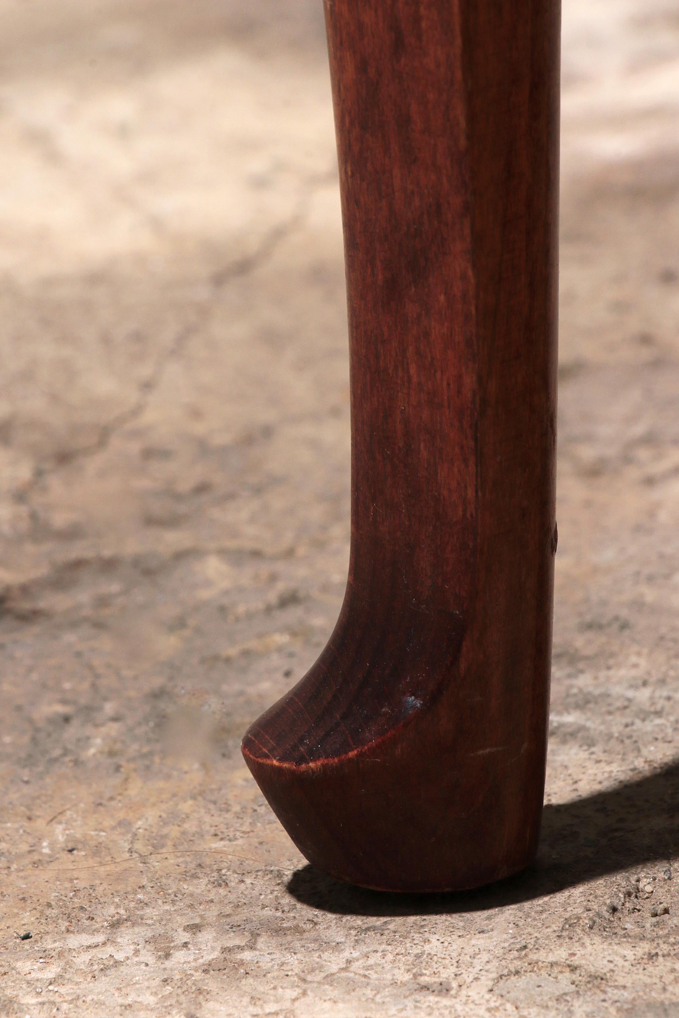 Giorgetti Progetti Wooden Office Chair with Red Leather Seat 7
