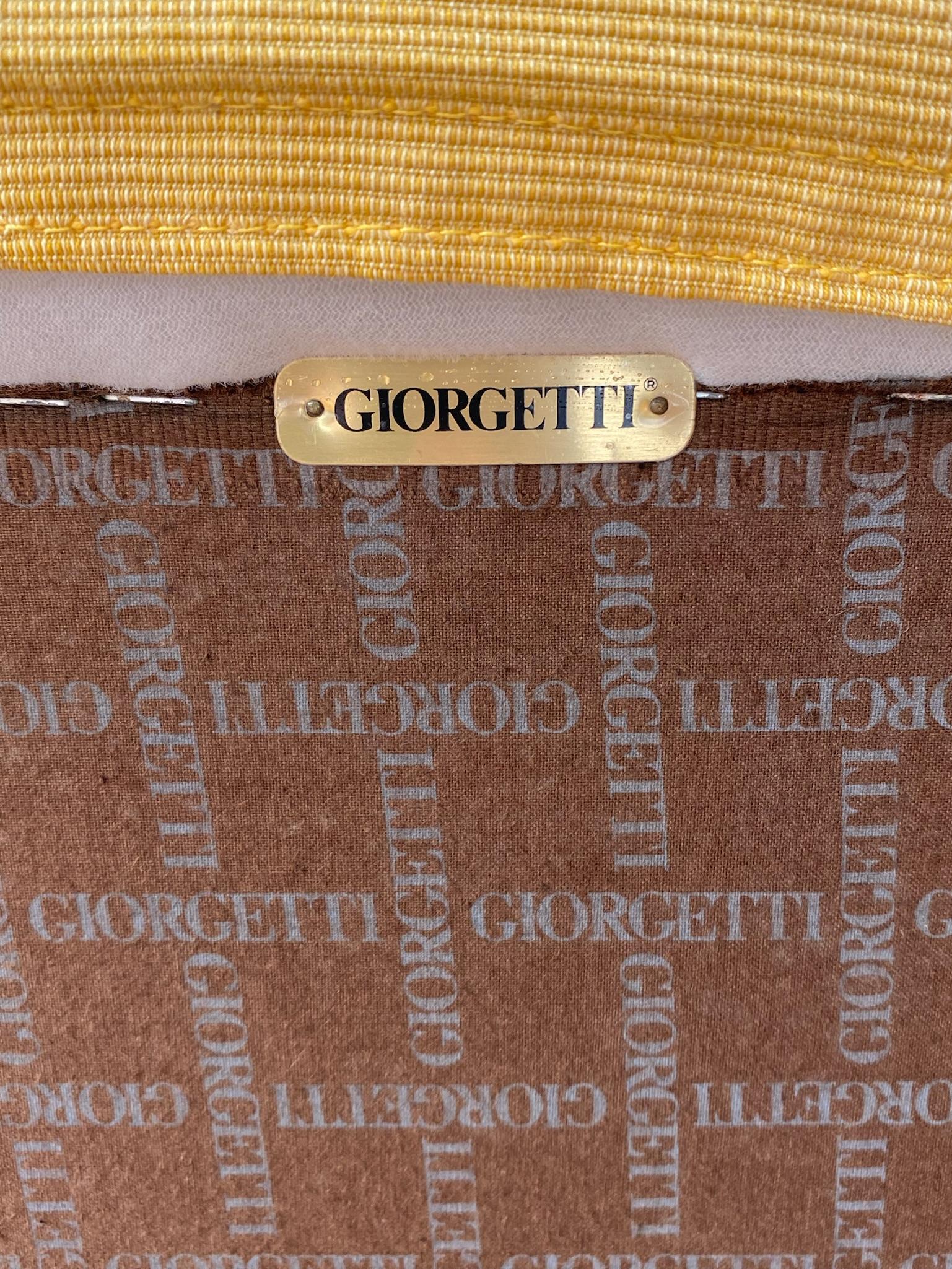 Giorgetti Progetti Yellow Wing chair, Highback Chair. For Sale 4