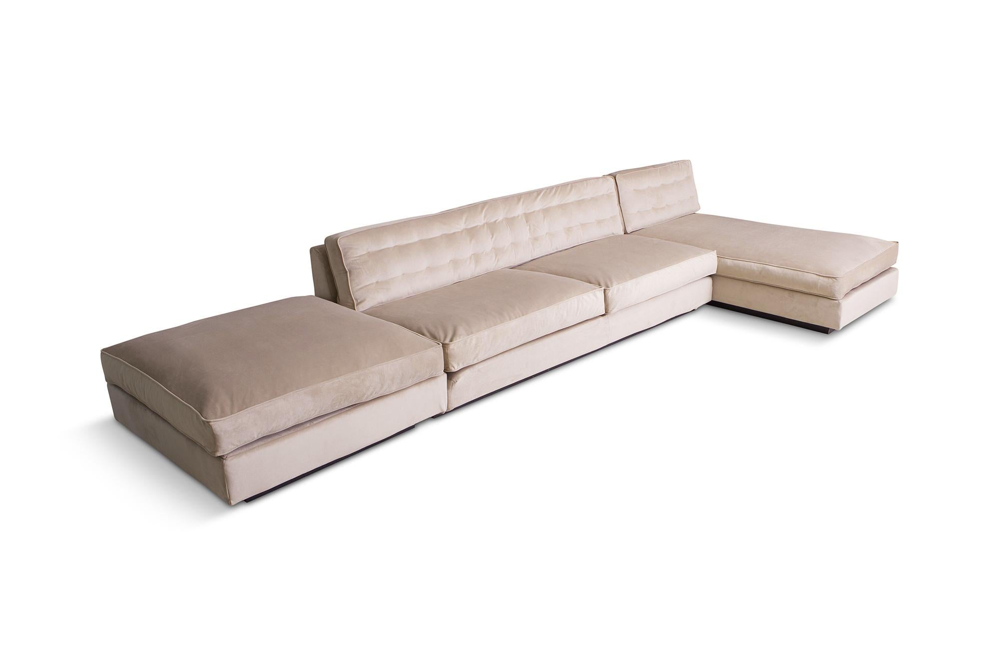 Antonello Mosca for the Royal series, Giorgetti, Italy 

in nude velvet upholstery. The Royal series is a modular made-to-measure system, allowing everyone to create his or her own “conversation” area. Therefore every sofa is unique! 

This sofa