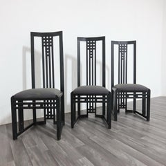 Giorgetti Tris Sedie Tronetto in Legno 1970’s Design Modernariato