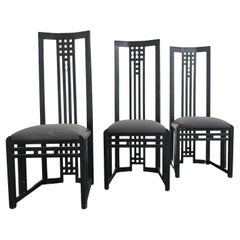 Giorgetti Tris Sedie Tronetto in Legno 1970’s Design Modernariato