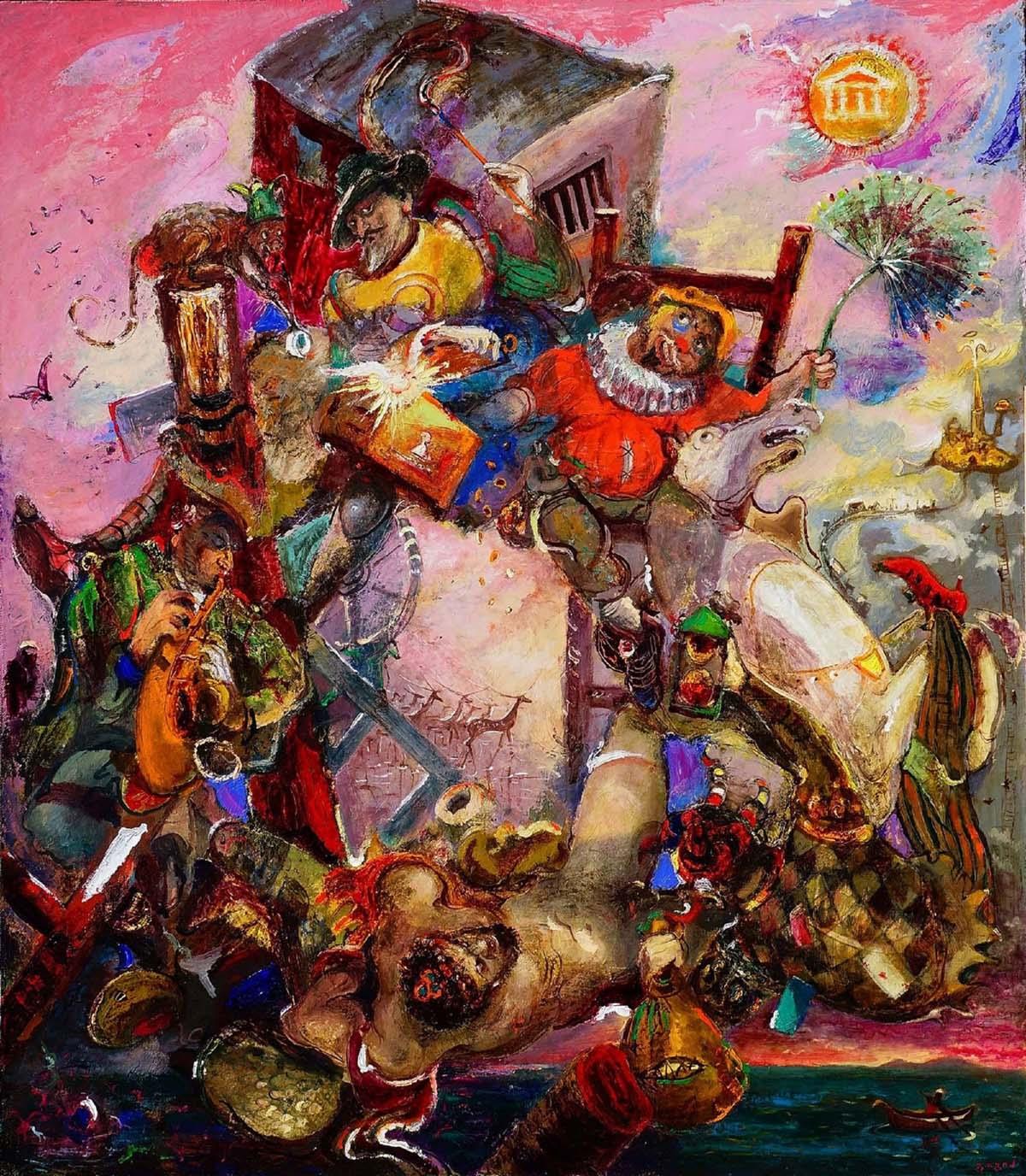 Óleo sobre lienzo

Giorgi Kukhalashvili es un artista georgiano nacido en 1982 que vive y trabaja en Tiflis, Georgia. Es fundador de la organización "Lenguaje del Arte". En 2002, terminó la Escuela de Arte Iakob Nikoladze de Tiflis. En 1998, durante