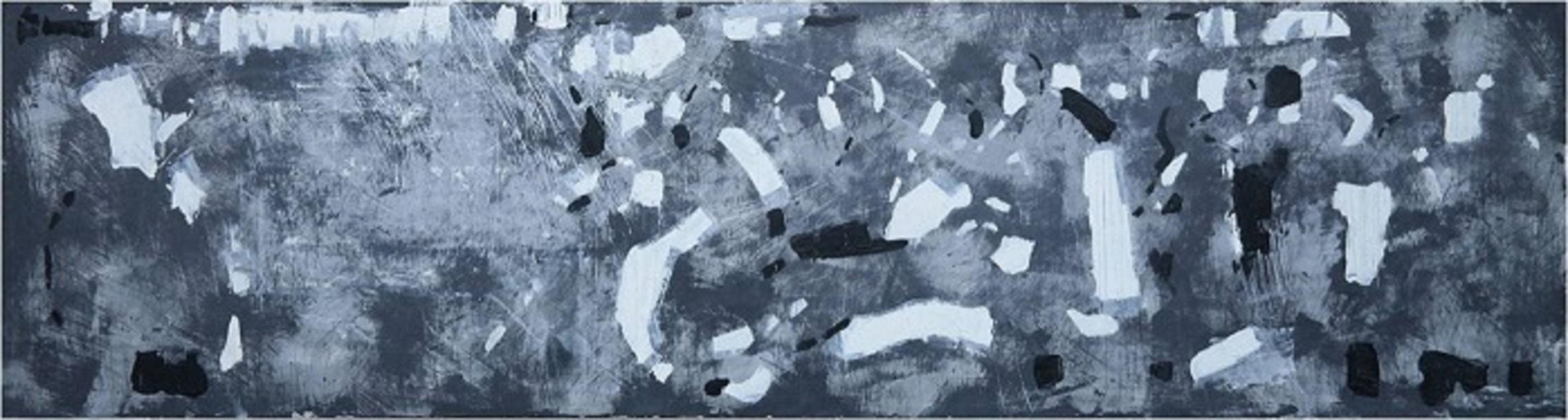 GIORGI VEPKHVADZE Abstract Painting - Graphic Composition Black and White.Mixed media.2020.