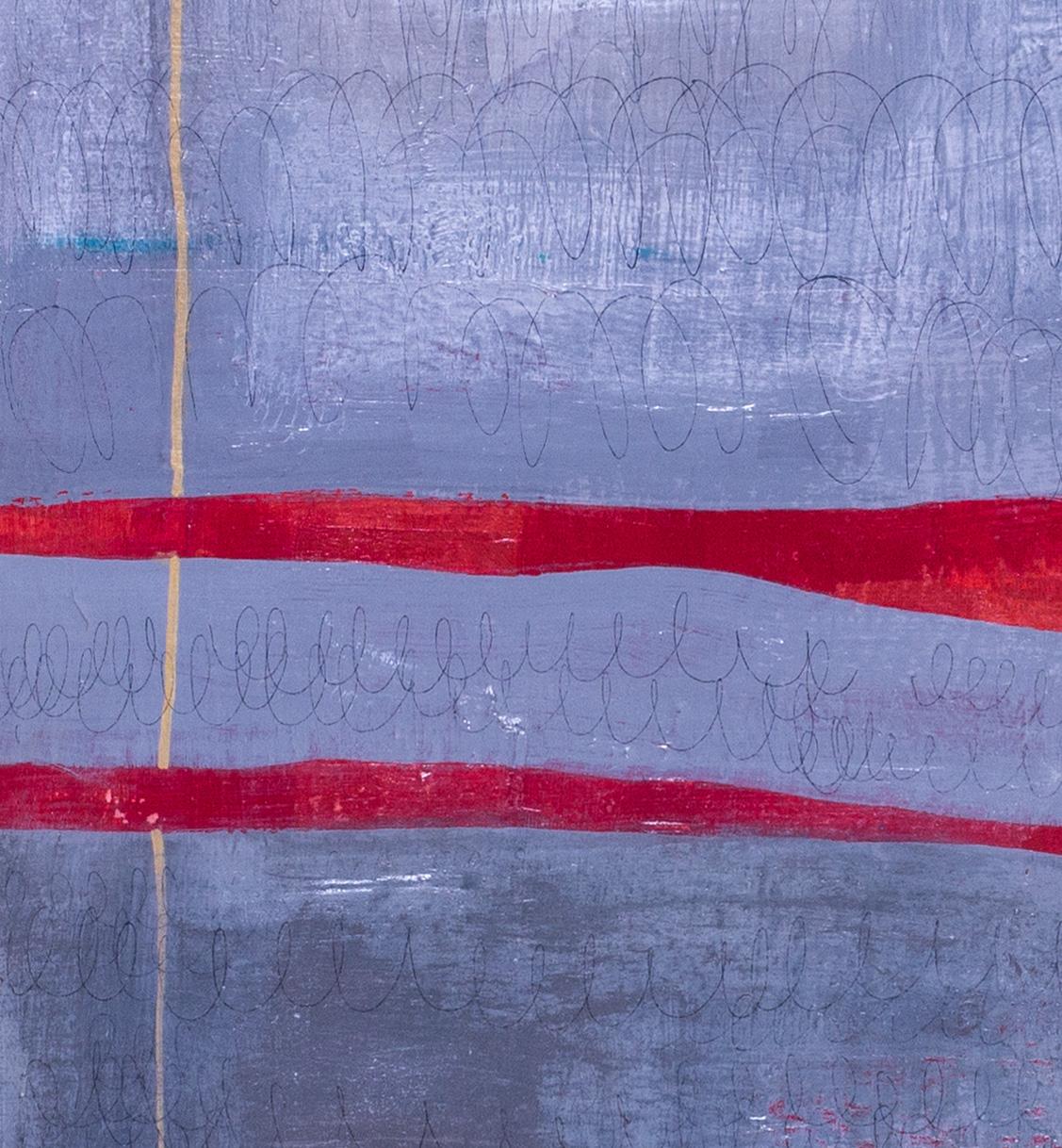 Contemporary American artist Giorgia Siriaco 'Red lines', acrylic on canvas For Sale 3