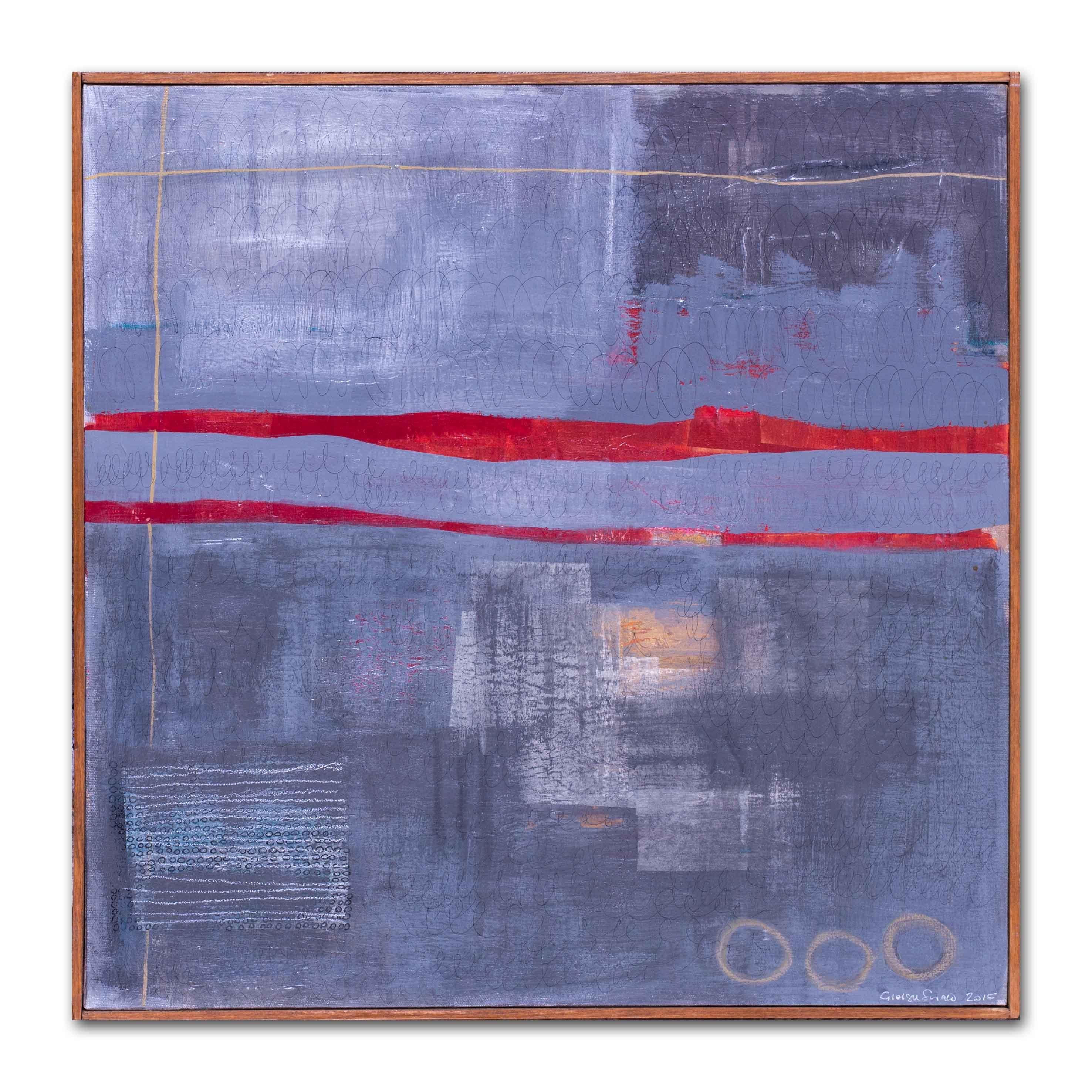 Contemporary American artist Giorgia Siriaco 'Red lines', acrylic on canvas