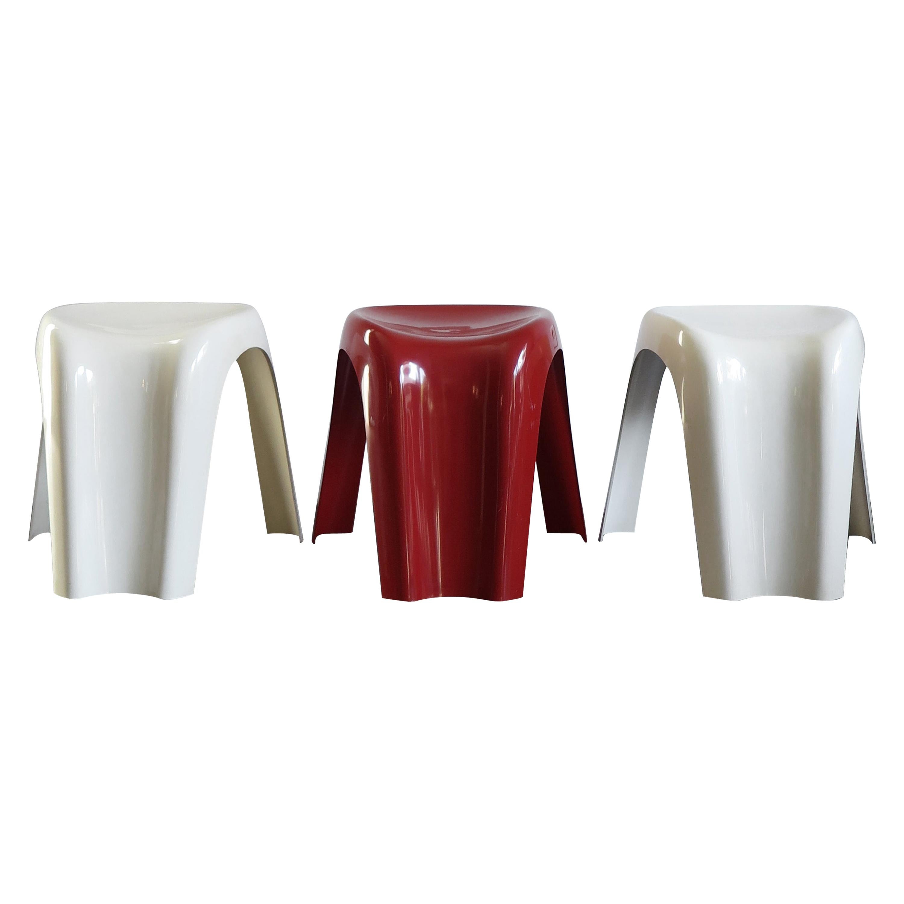 Giorgina Castiglioni Italian Stackable Plastic Stools “Stucki” for Bilumen 1970s For Sale