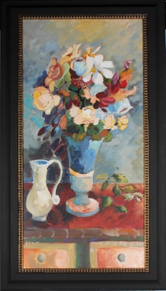Giorgini - Contemporary Oil, Flowers With Jug