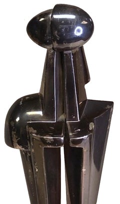 Giorgio A. Roccamonte, Robot, Abstract Modern Chromed Metal Sculpture, Ca. 1960