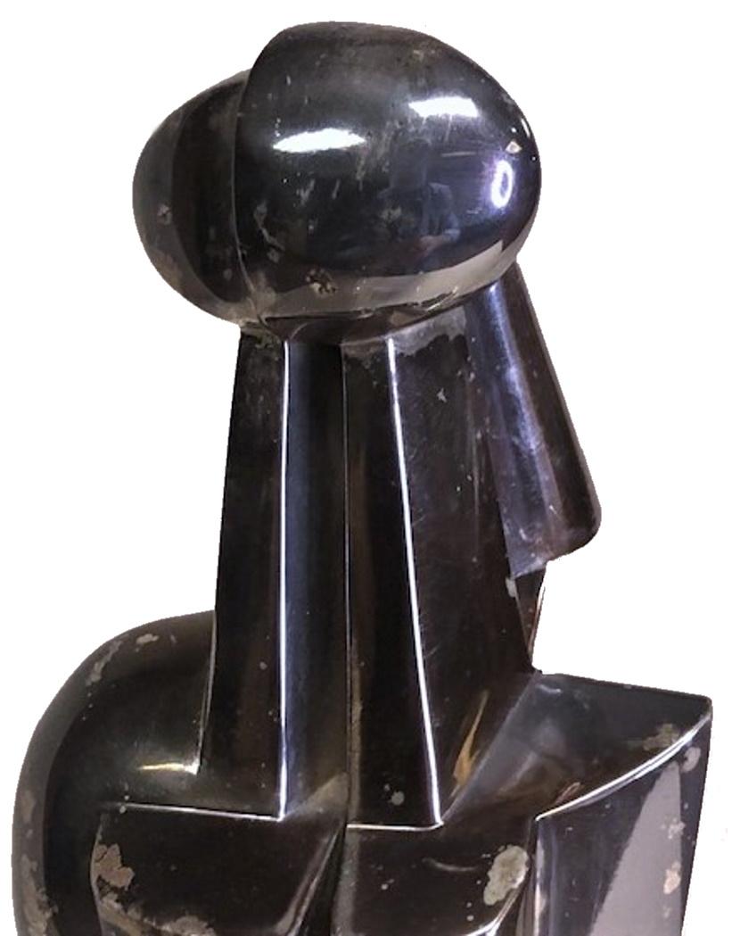 Giorgio A. Roccamonte, Robot, Abstract Modern Chromed Metal Sculpture, Ca. 1960 For Sale 2