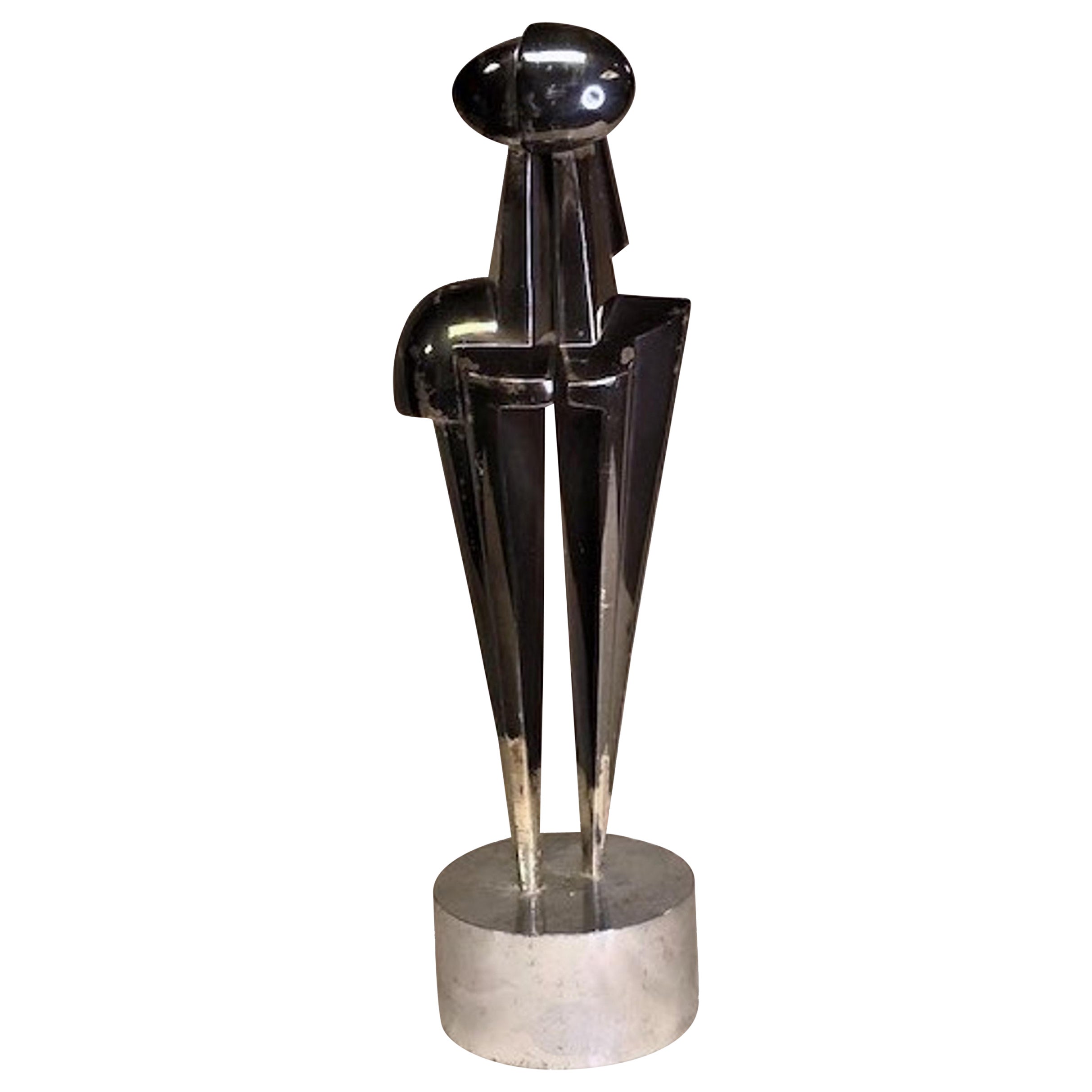 Giorgio A. Roccamonte, Robot, scultura astratta moderna in metallo cromato, ca. 1960