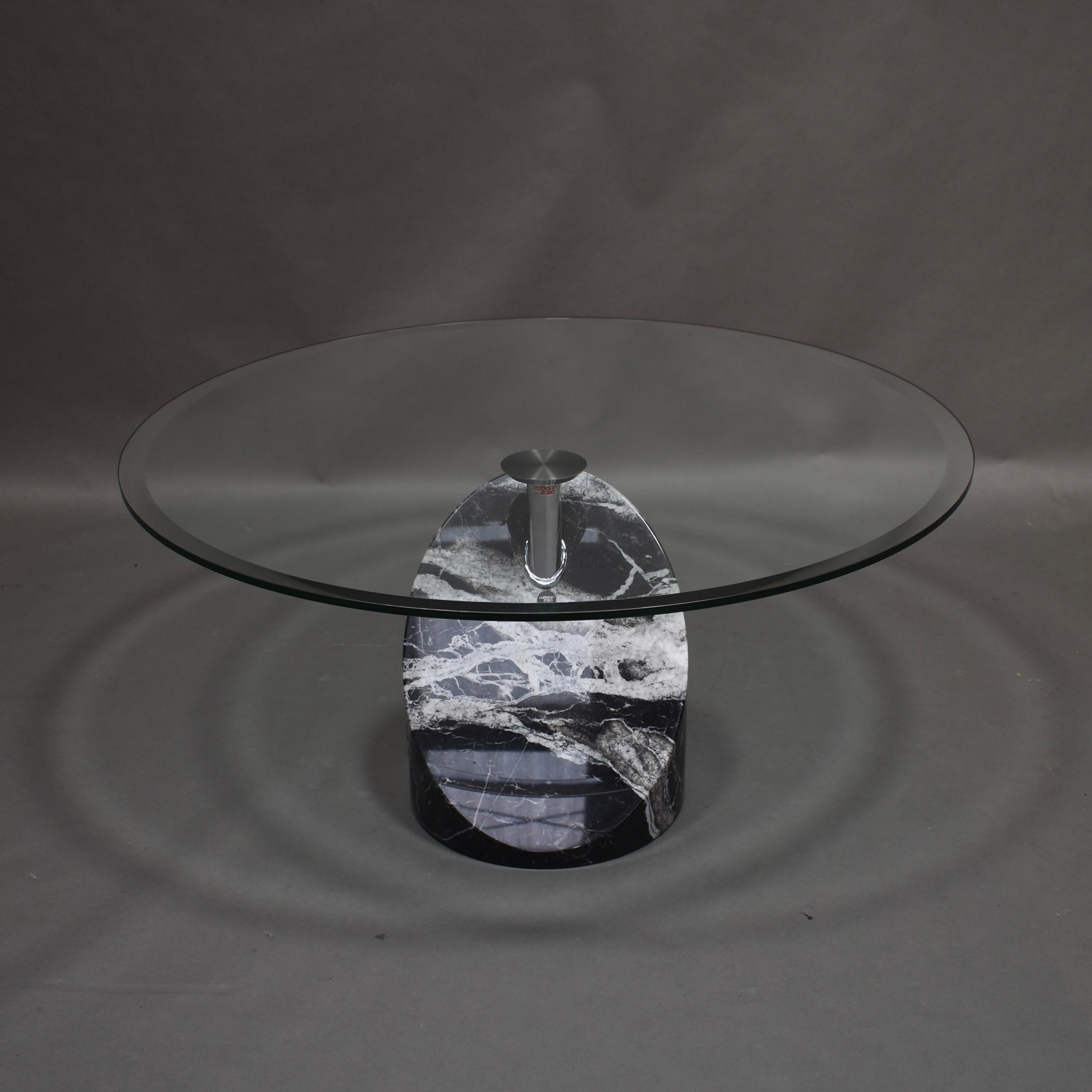 Giorgio and Maurizio Cattelan Coffee Table in Marble and Glass, Italy circa 1980 3
