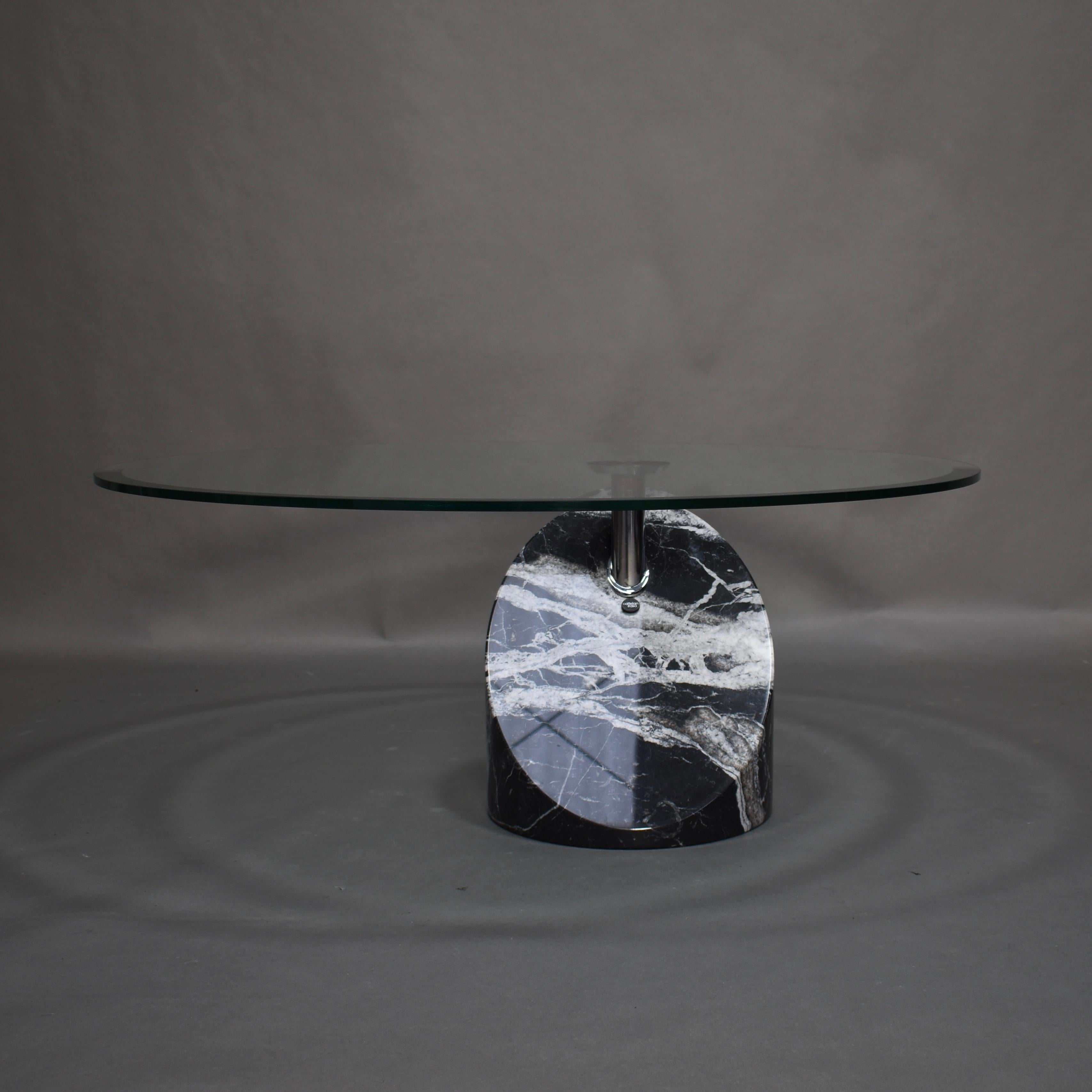 Late 20th Century Giorgio and Maurizio Cattelan Coffee Table in Marble and Glass, Italy circa 1980