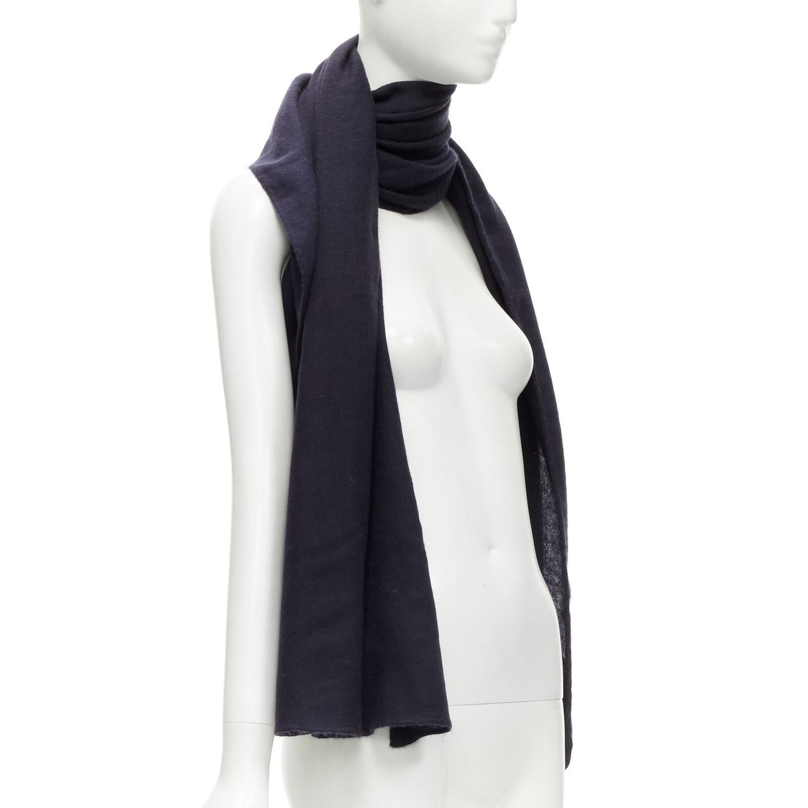 Black GIORGIO ARMANI 100% cashmere black soft half moon scarf For Sale