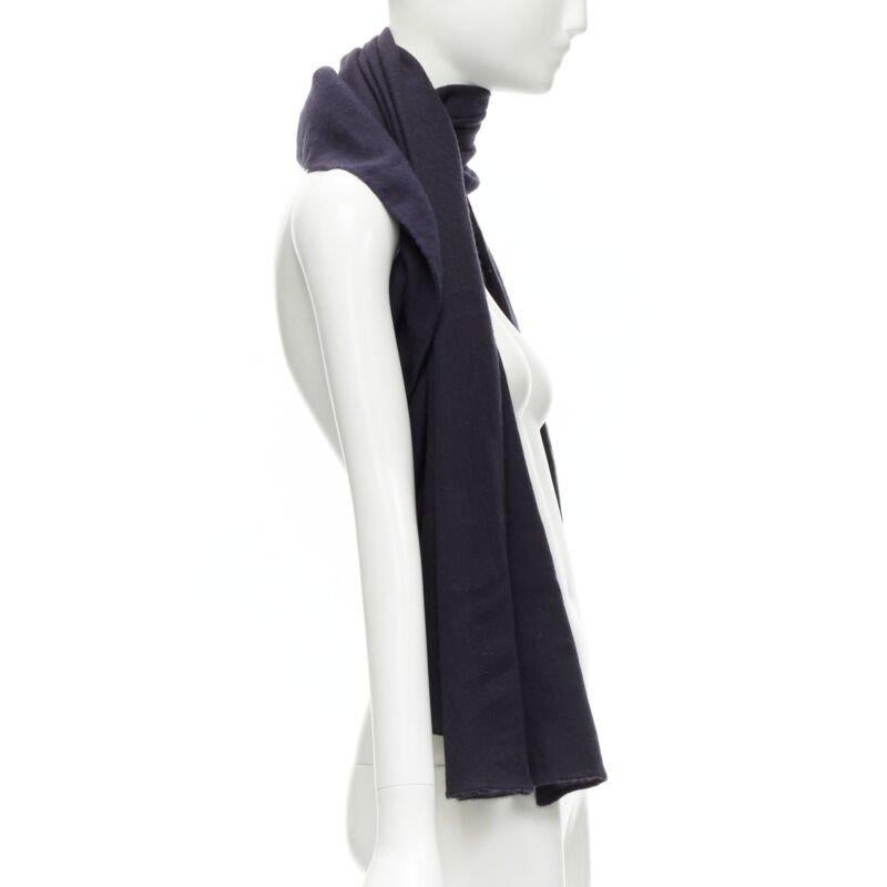 GIORGIO ARMANI 100% cashmere black soft half moon scarf In Good Condition For Sale In Hong Kong, NT