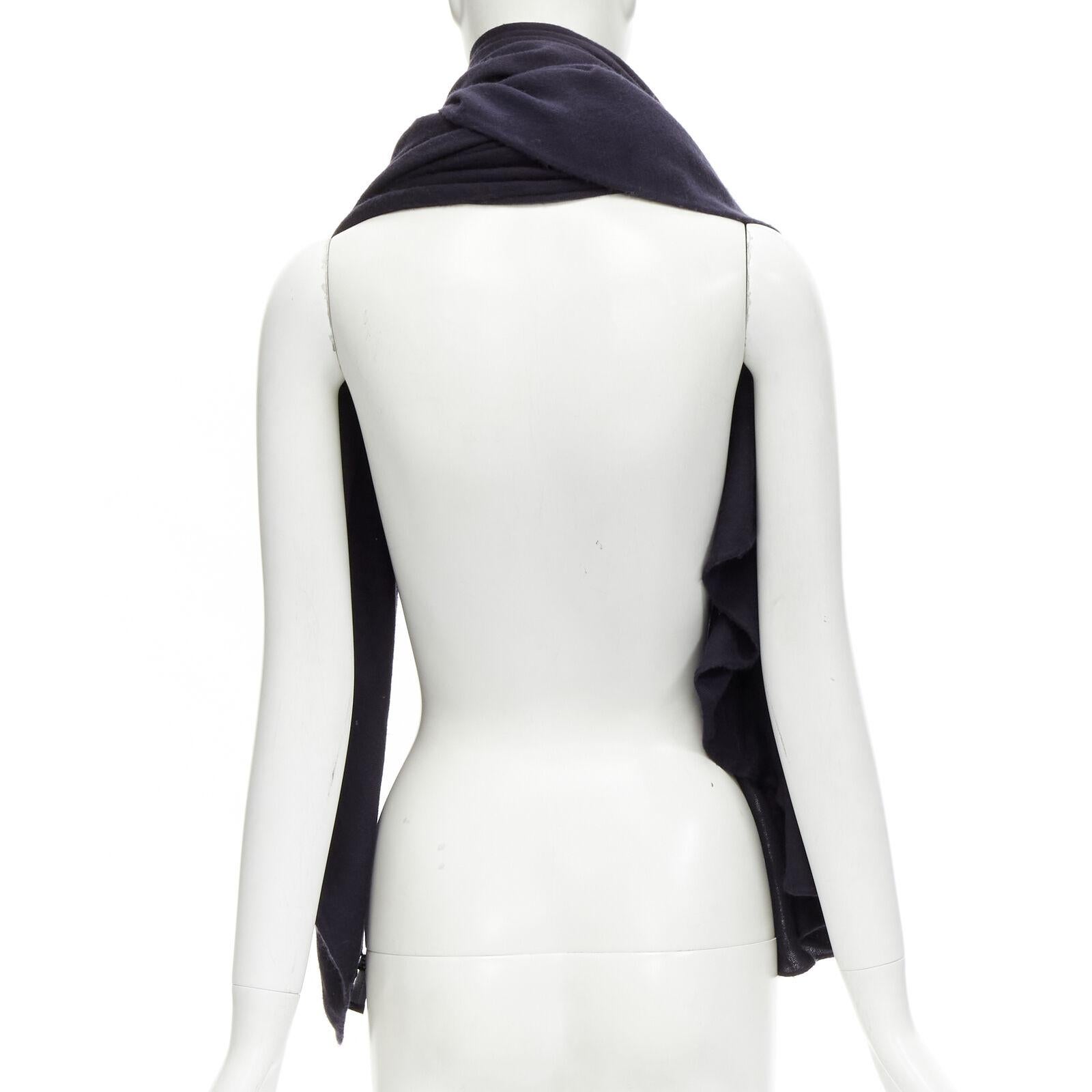 Women's GIORGIO ARMANI 100% cashmere black soft half moon scarf For Sale