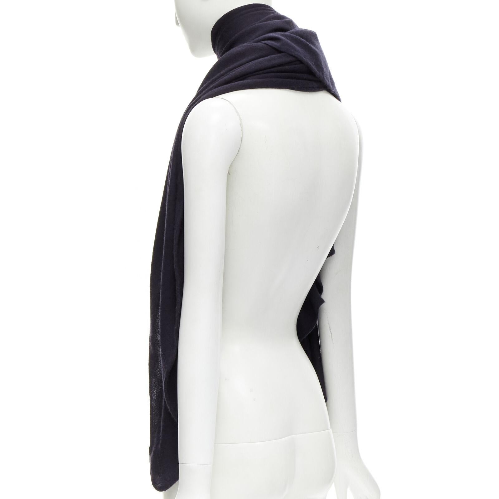 GIORGIO ARMANI 100% cashmere black soft half moon scarf For Sale 1