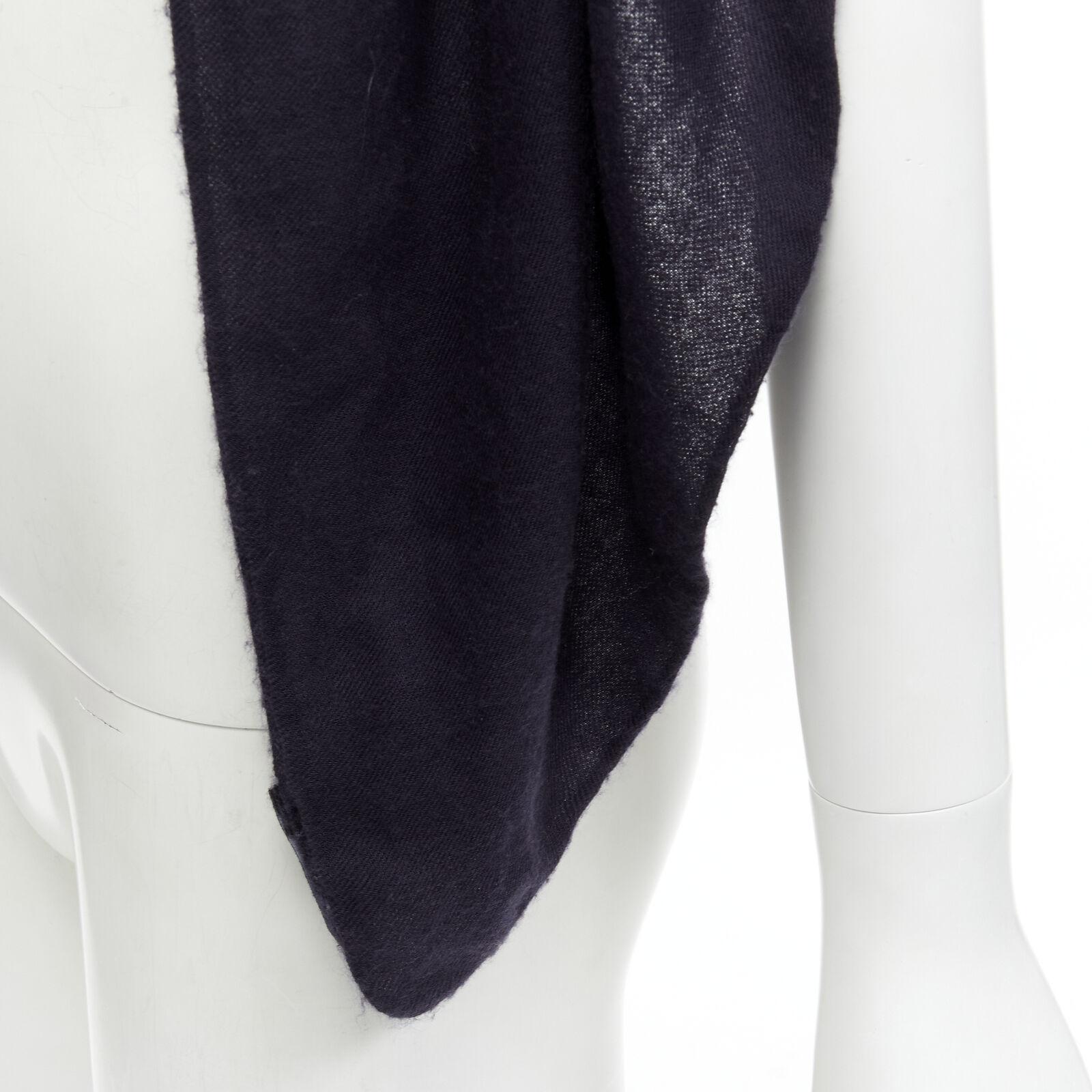 GIORGIO ARMANI 100% cashmere black soft half moon scarf For Sale 2