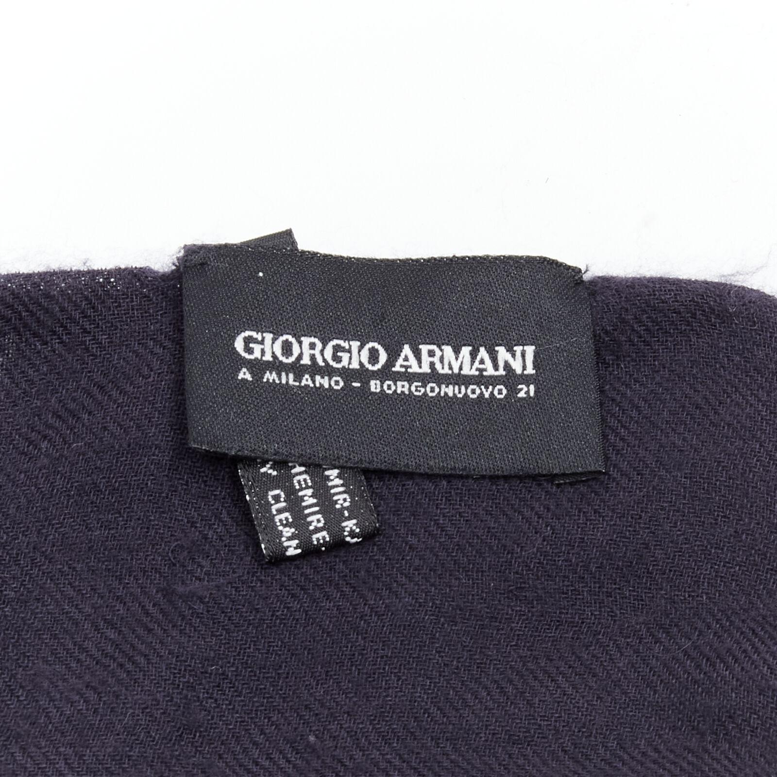 GIORGIO ARMANI 100% cashmere black soft half moon scarf For Sale 3