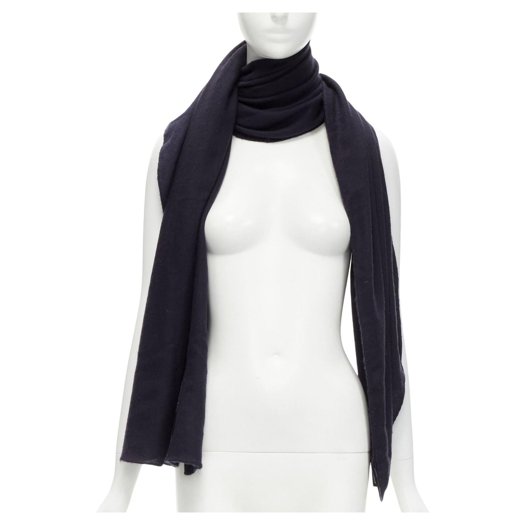 GIORGIO ARMANI 100% cashmere black soft half moon scarf For Sale