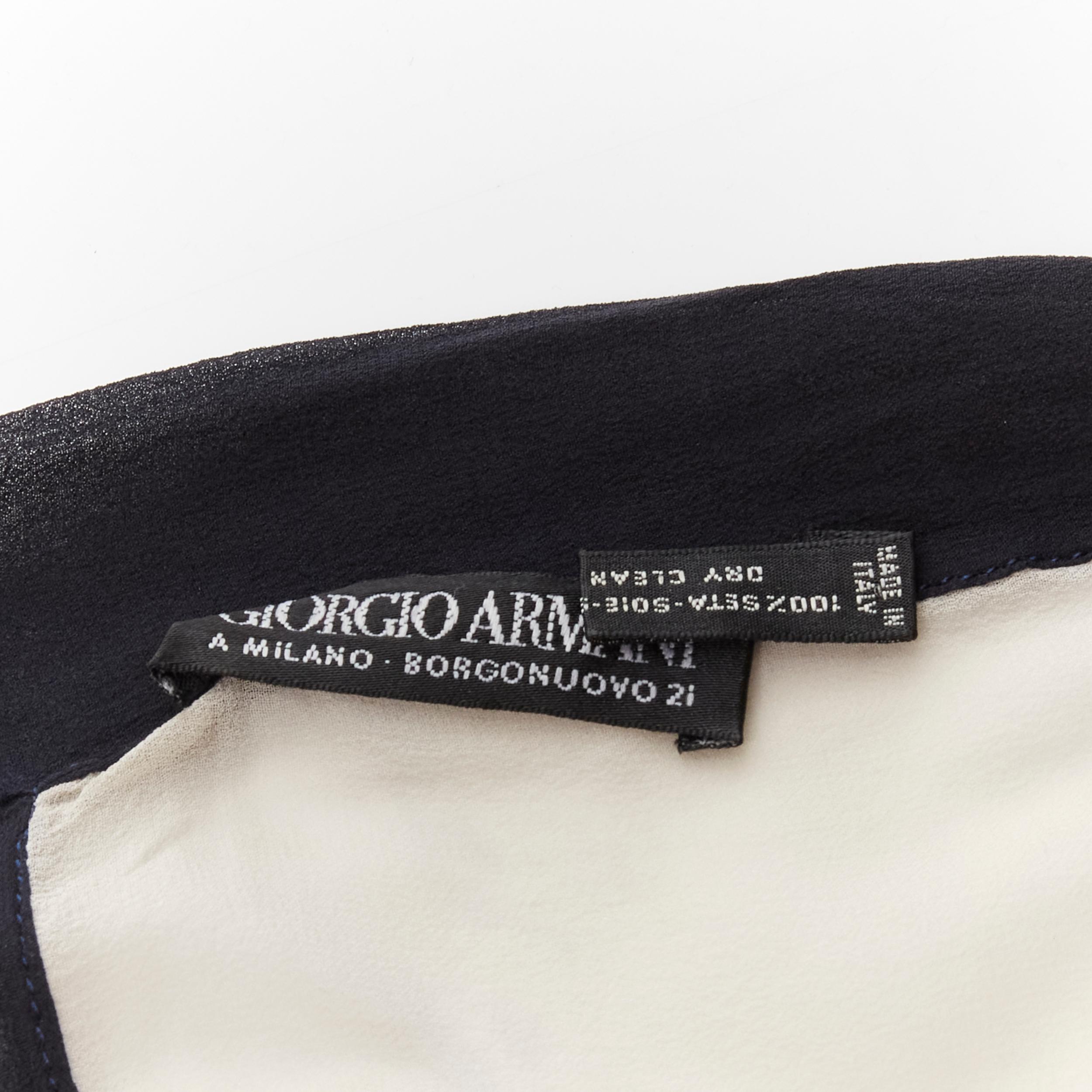 Women's GIORGIO ARMANI 100% silk cream black trim large scarf