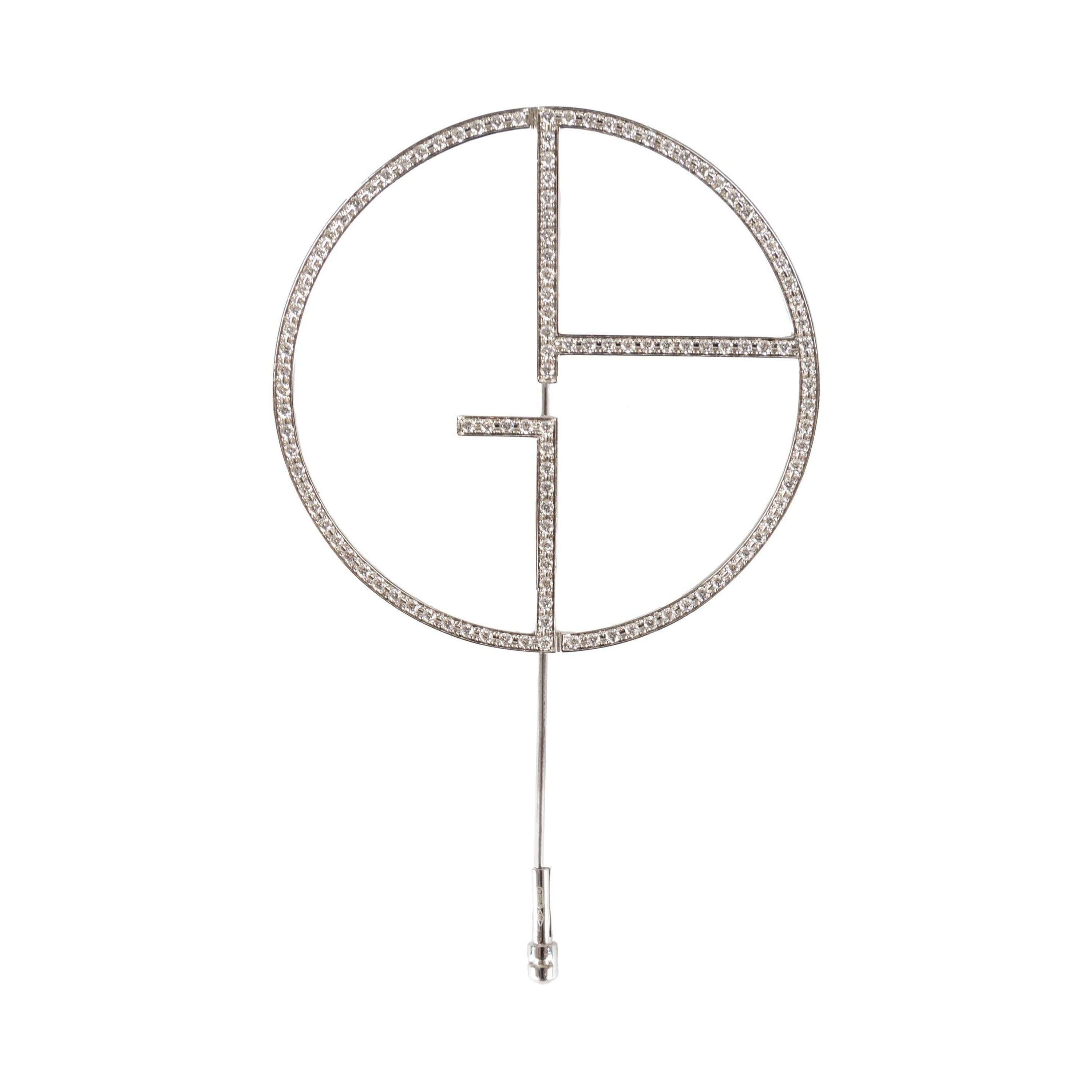 Giorgio Armani 18K White Gold Borgonuovo Brooch - '20s