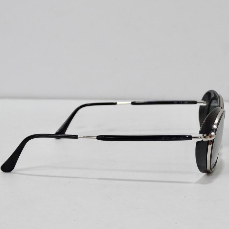 Occhiali da sole Giorgio Armani 1990s Black Silver in vendita 1