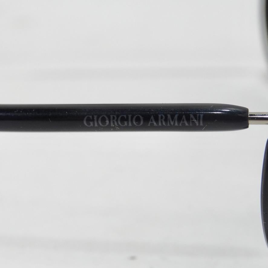 Giorgio Armani 1990s Black Silver Sunglasses For Sale 2