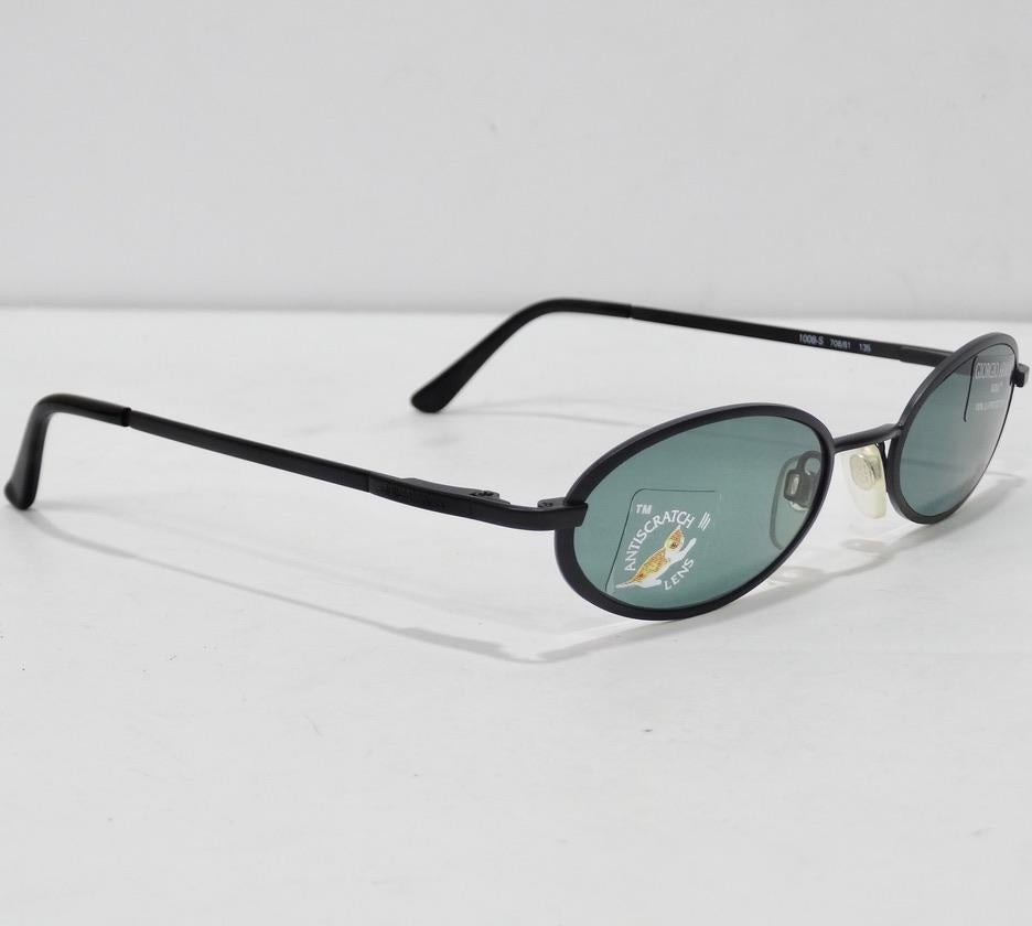 Giorgio Armani 1990er Schwarze Sonnenbrille im Angebot 3