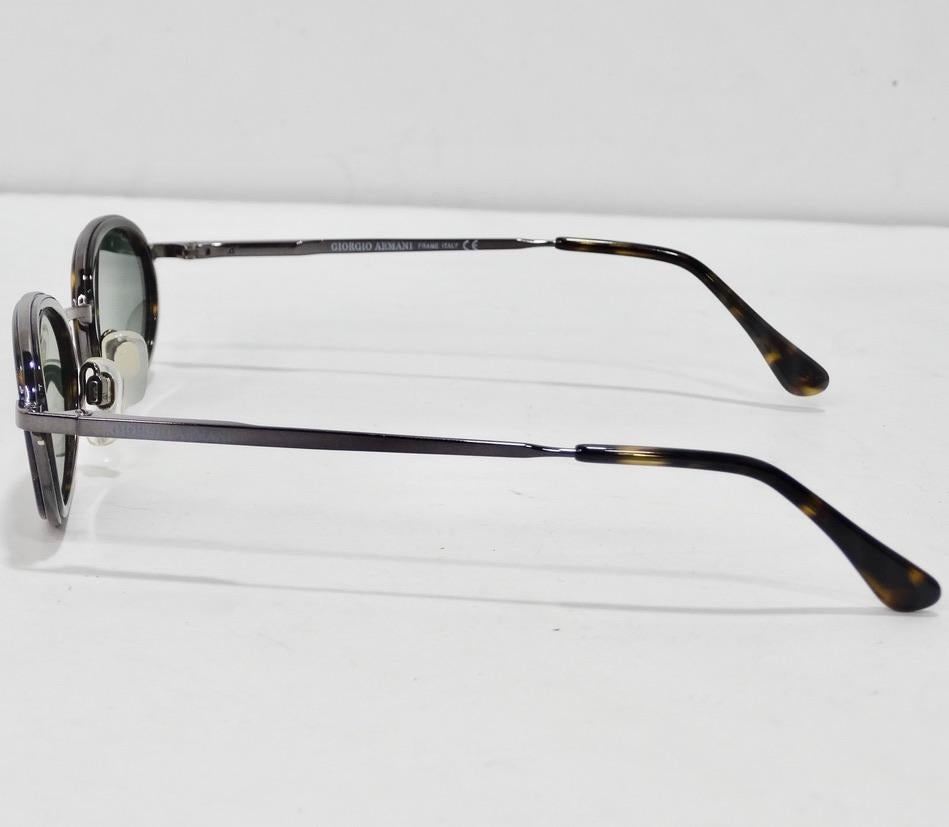 Giorgio Armani 1990s Black Tortoise Sunglasses In New Condition For Sale In Scottsdale, AZ