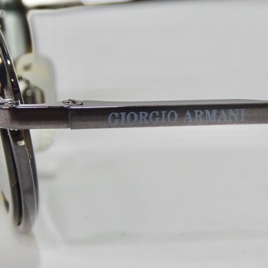 Women's or Men's Giorgio Armani 1990s Black Tortoise Sunglasses