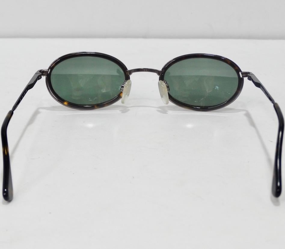 Giorgio Armani 1990s Black Tortoise Sunglasses For Sale 1