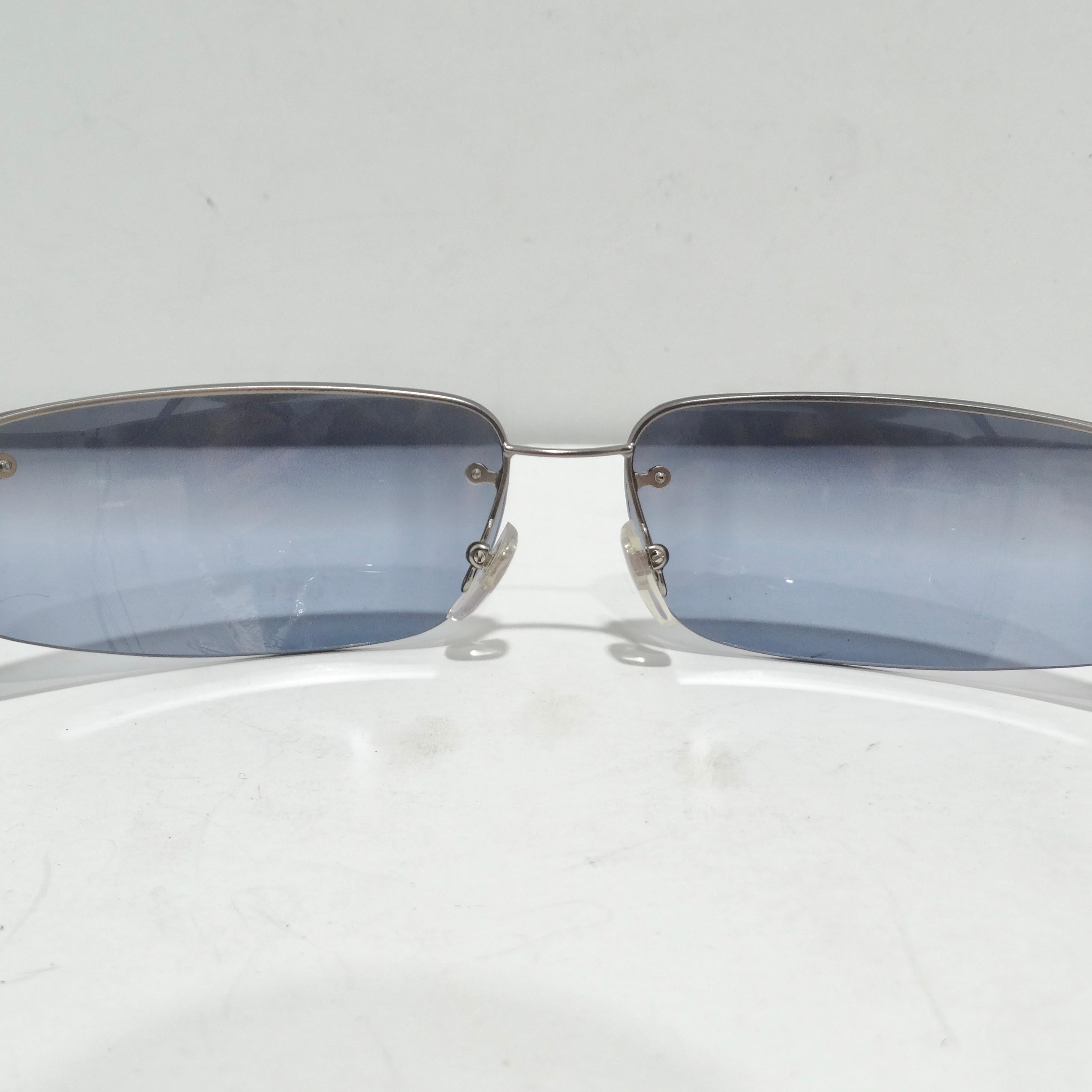 Giorgio Armani 1990s Blue Sunglasses For Sale 5