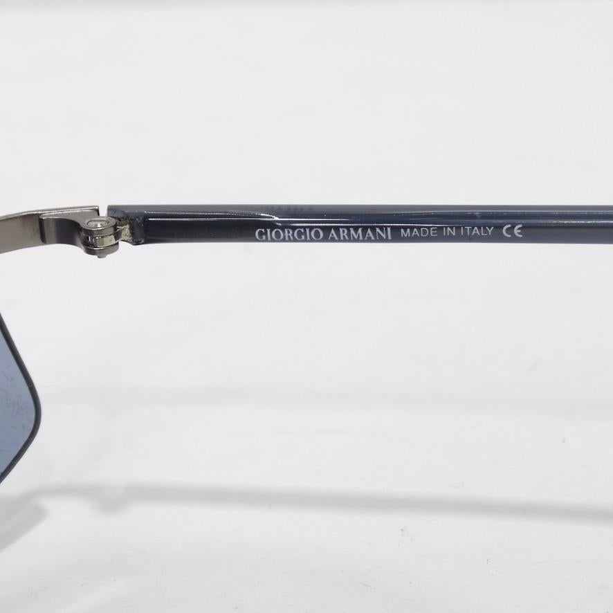 Giorgio Armani 1990s Blue Sunglasses In New Condition For Sale In Scottsdale, AZ