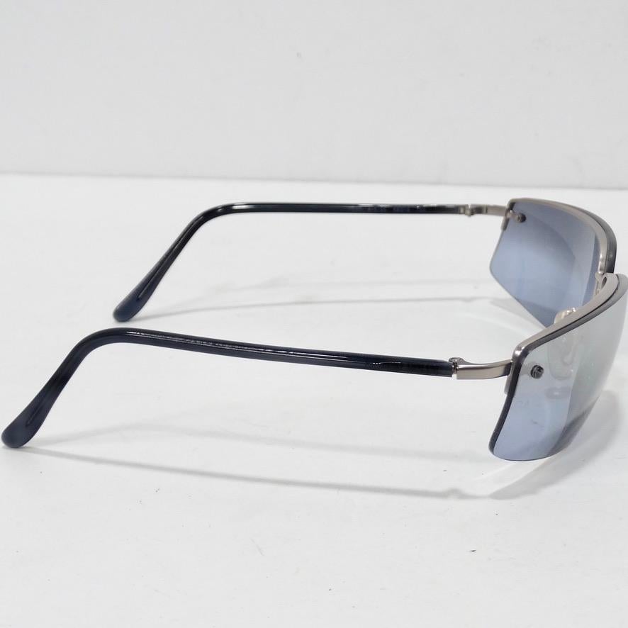 Women's or Men's Giorgio Armani 1990s Blue Sunglasses For Sale