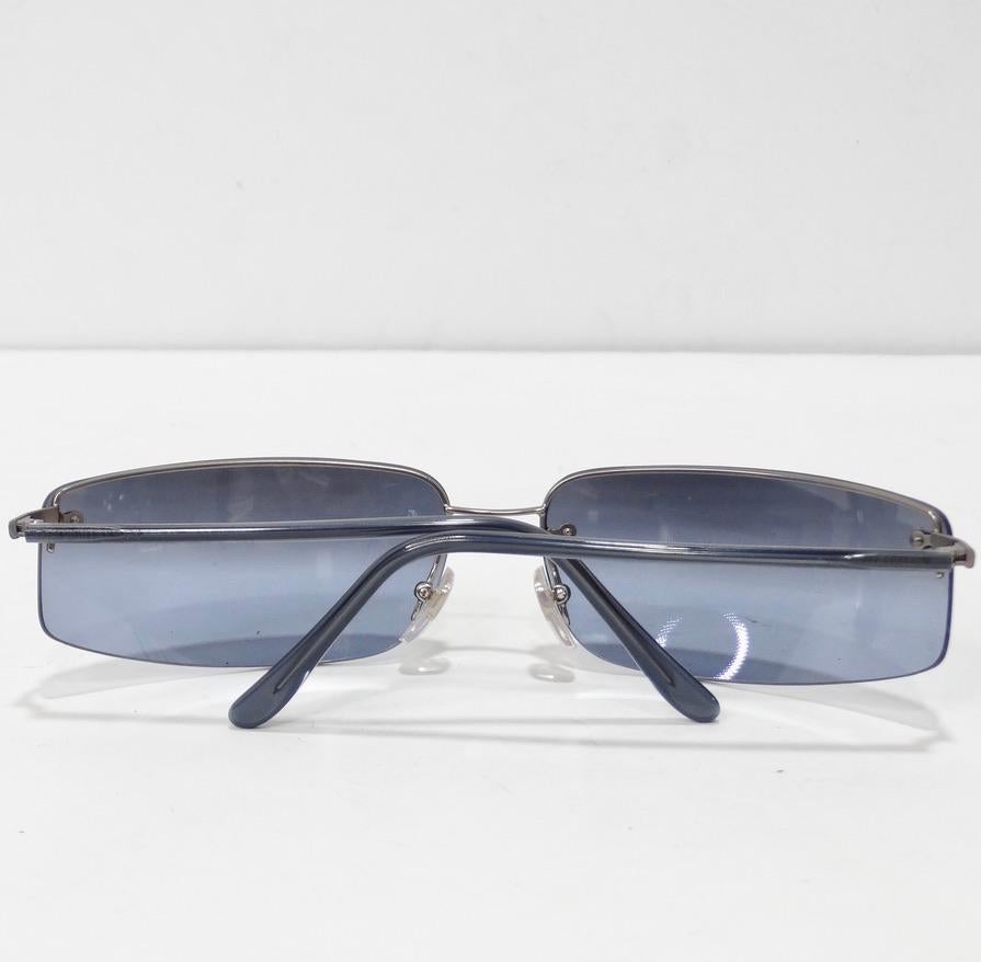 Giorgio Armani 1990s Blue Sunglasses For Sale 4