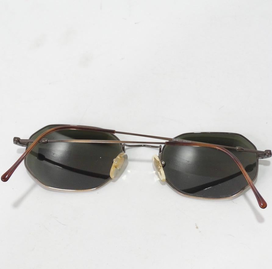 Giorgio Armani 1990s Gold Sunglasses For Sale 6
