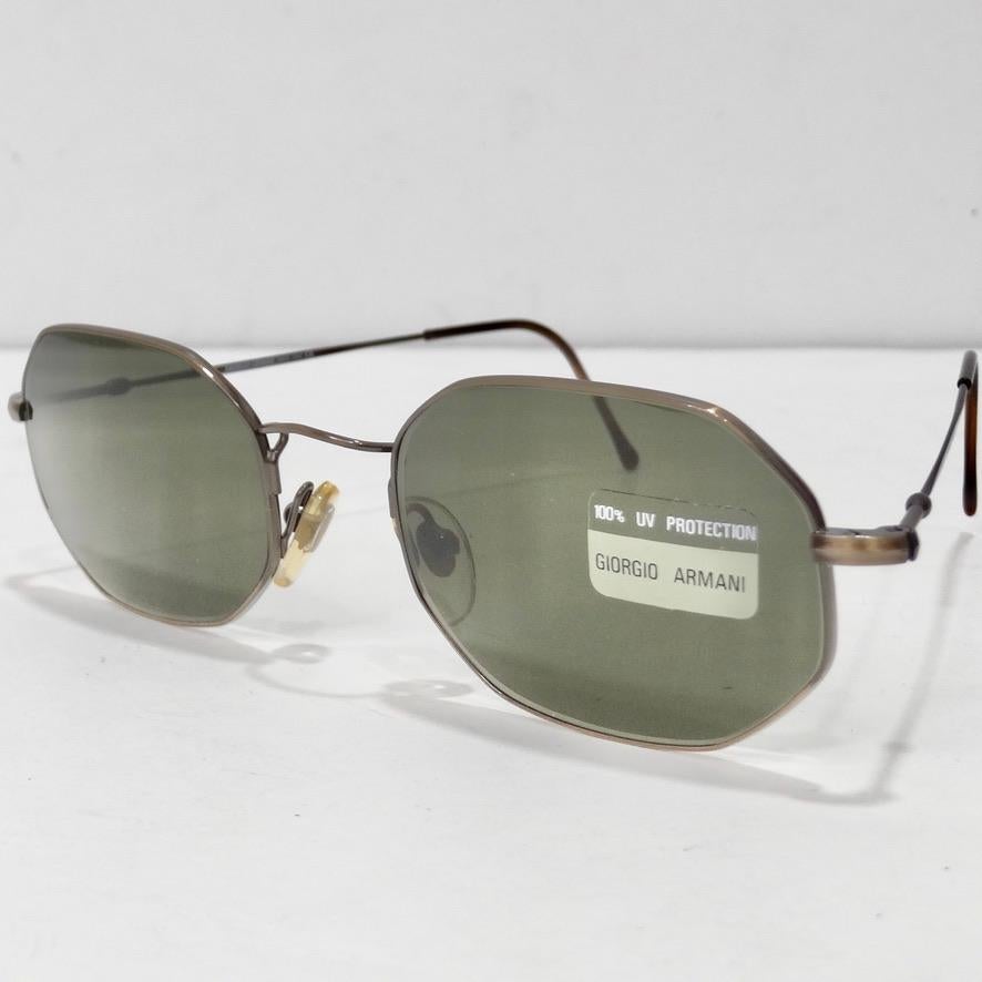 Giorgio Armani 1990s Gold Sunglasses In New Condition For Sale In Scottsdale, AZ
