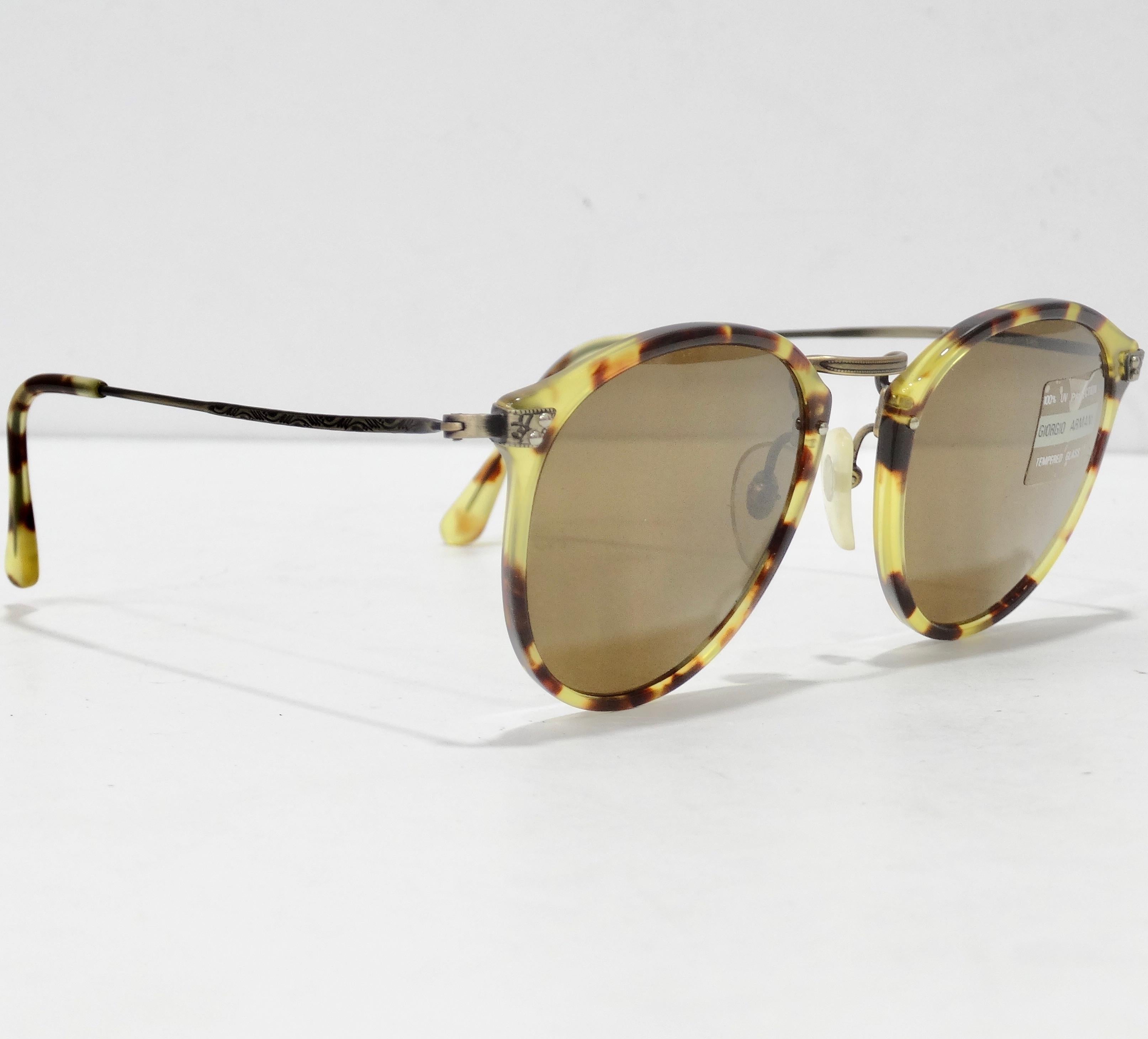 Giorgio Armani 1990s Tortoise Shell Sunglasses For Sale 2