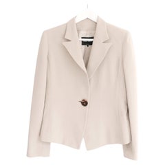 Used Giorgio Armani 2000s Beige Single Button Blazer Jacket