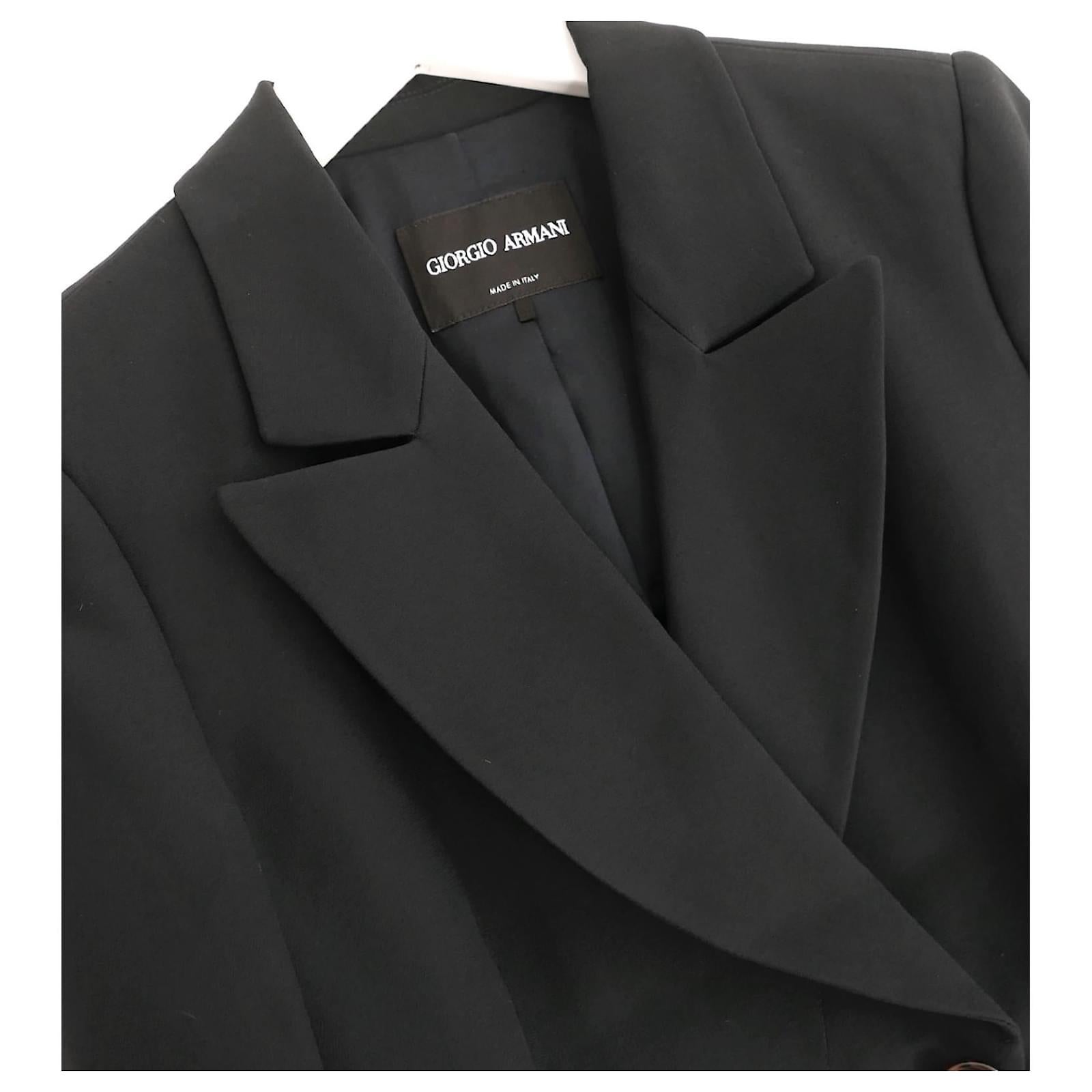 Giorgio Armani 2000s Black Slouchy Asymmetric Button Blazer Jacket In Excellent Condition In London, GB