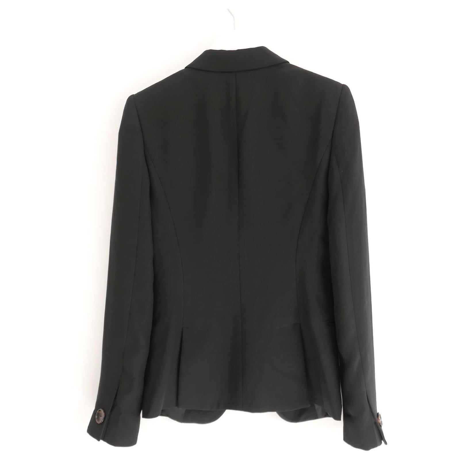  Giorgio Armani 2000s Black Slouchy Asymmetric Button Blazer Jacket Pour femmes 