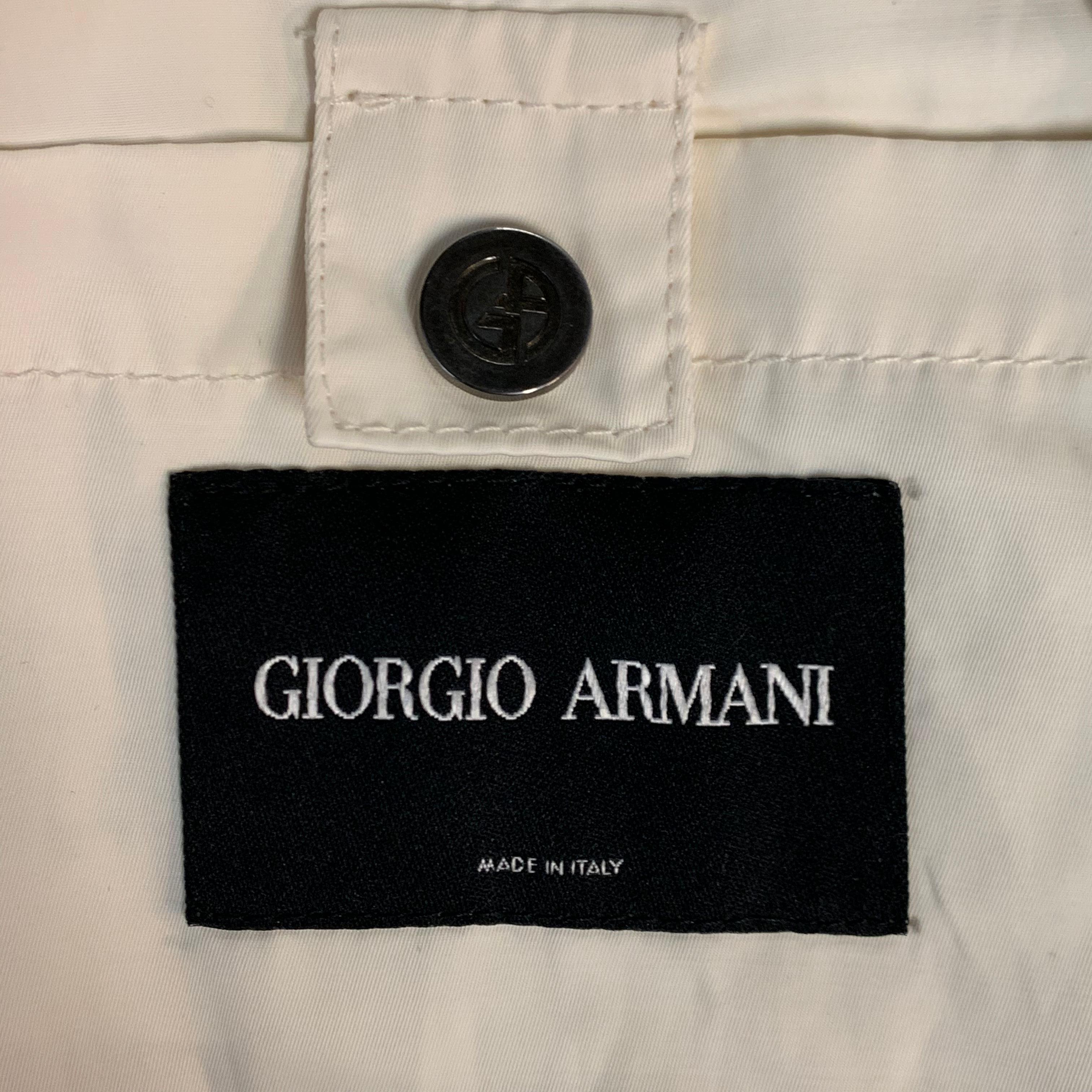GIORGIO ARMANI 38 Size 38 Cream Cotton / Nylon Zip Fly Jacket 5