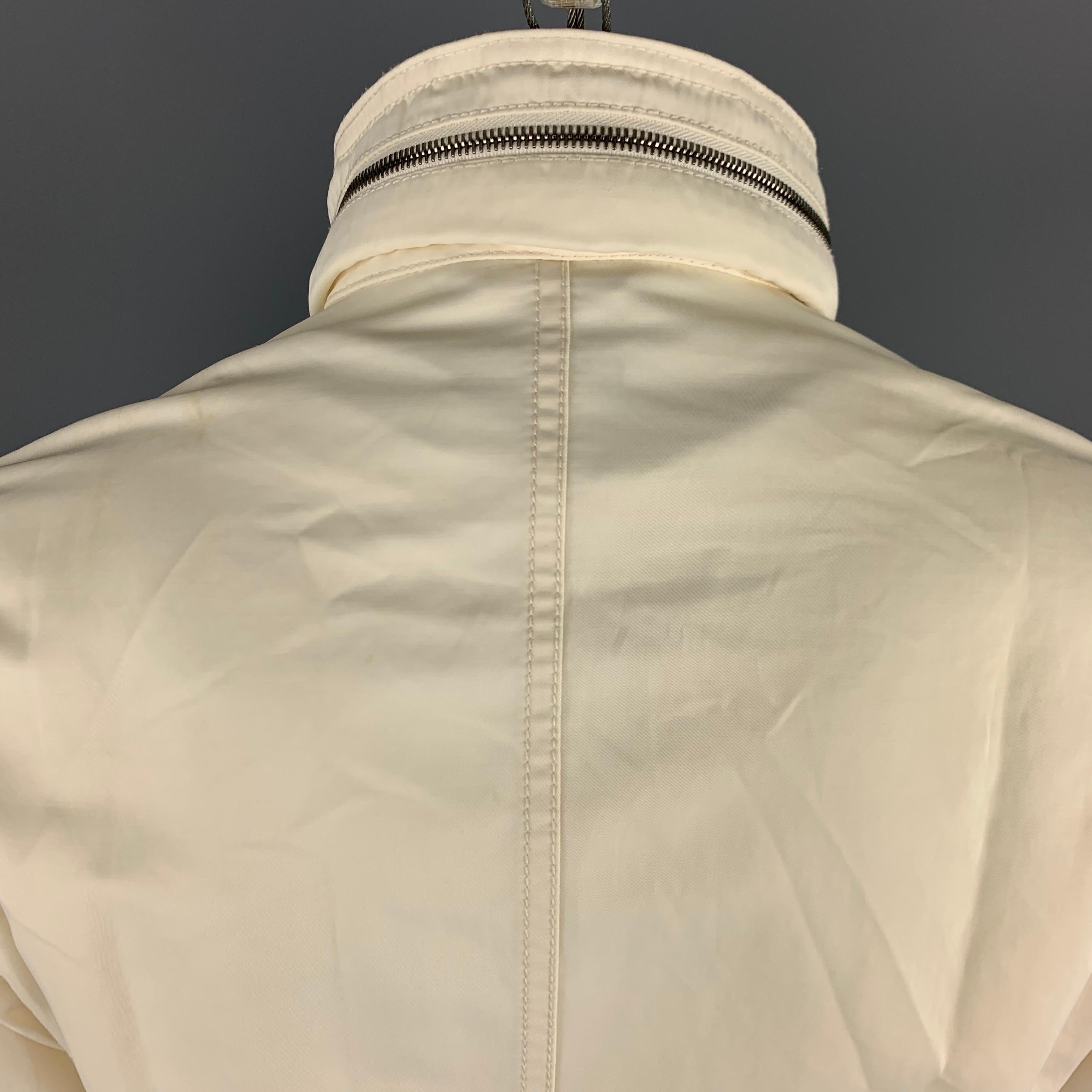 Men's GIORGIO ARMANI 38 Size 38 Cream Cotton / Nylon Zip Fly Jacket