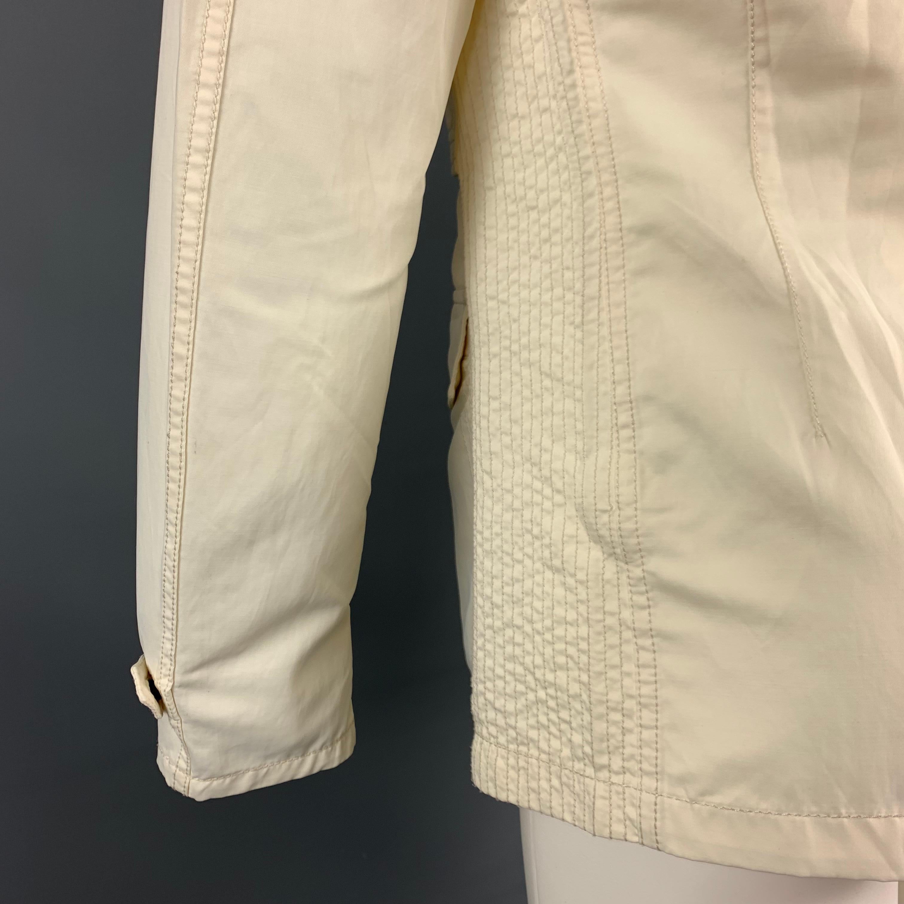 GIORGIO ARMANI 38 Size 38 Cream Cotton / Nylon Zip Fly Jacket 1
